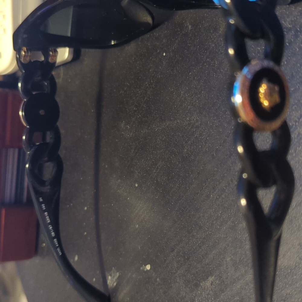 Versace Black Sunglasses with Gold Accent - Picture 9 of 9